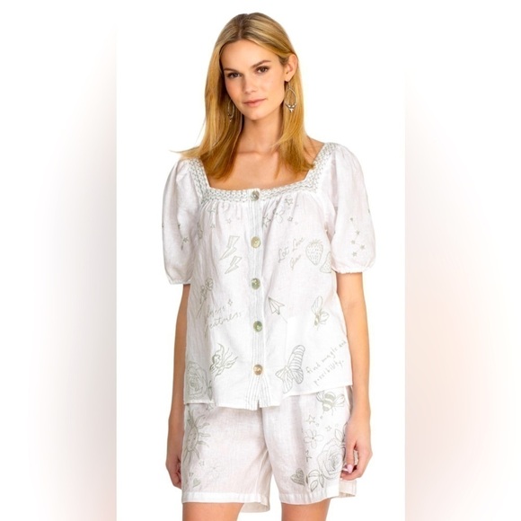 Johnny Was Sovanna Wander top linen lilac - Picture 1 of 13